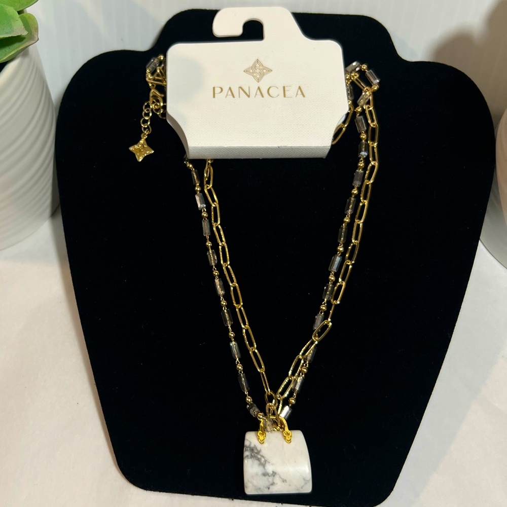 Purse Charm Natural Stone & Necklace New
